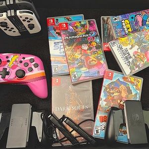 Nintendo Switch Oled White BUNDLE 8 Games & Accessories